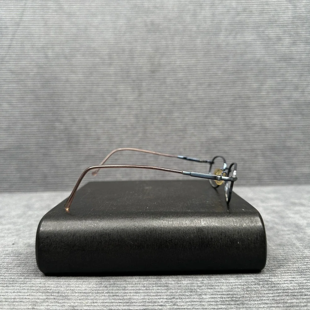 Guess Oval Y2K Eyeglasses Gunmetal Blue Metal Frame Bronze Temples Vintage Style